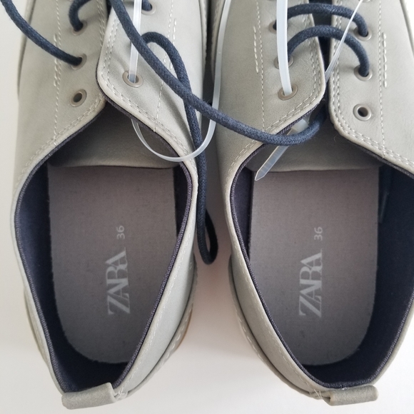 🆕️Zara Boys Grey lace up Shoes sz 36 - Picture 6 of 7